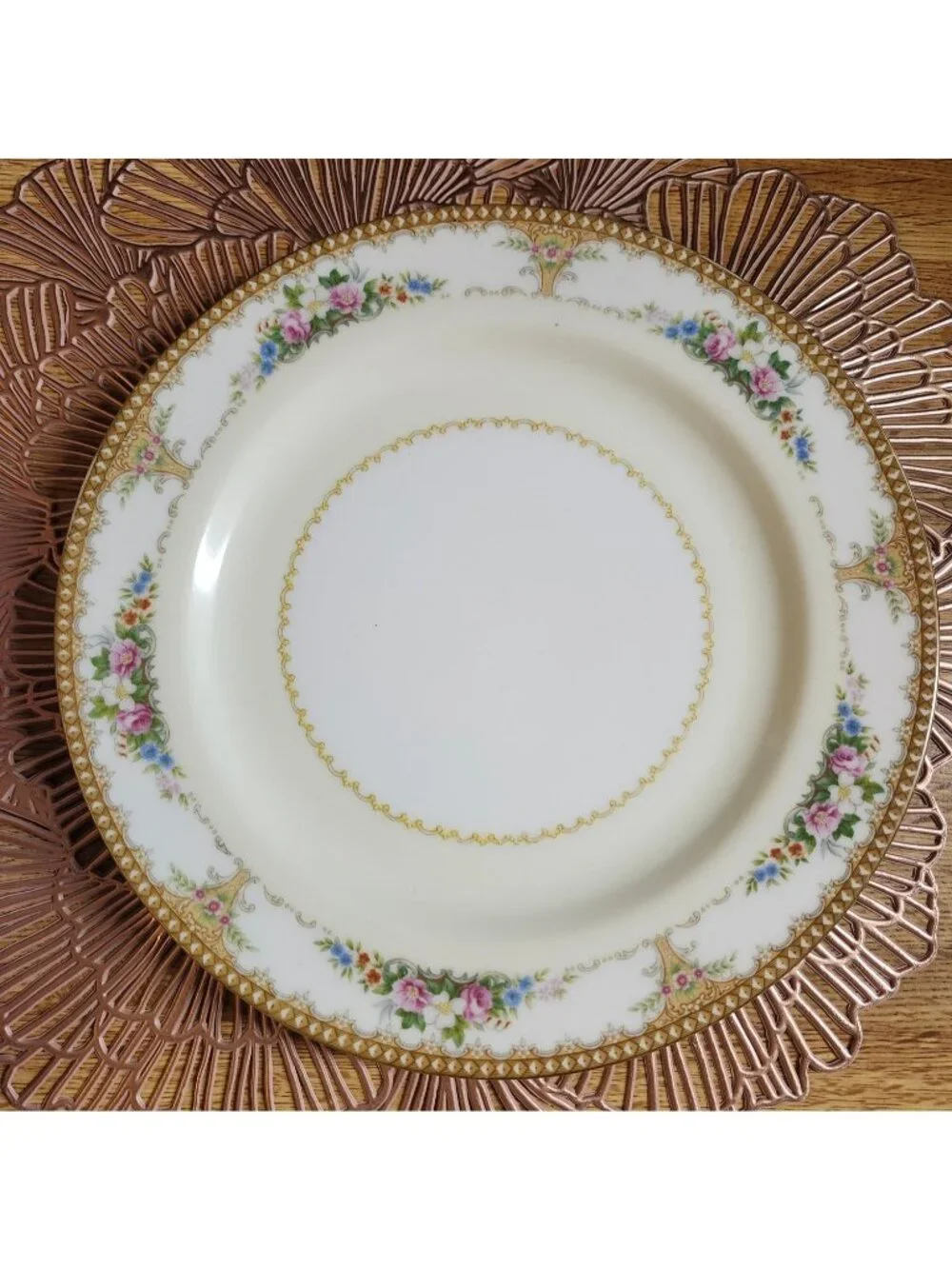 Colorful Mismatched China Dinner Plates Floral Porcelain Set of 4